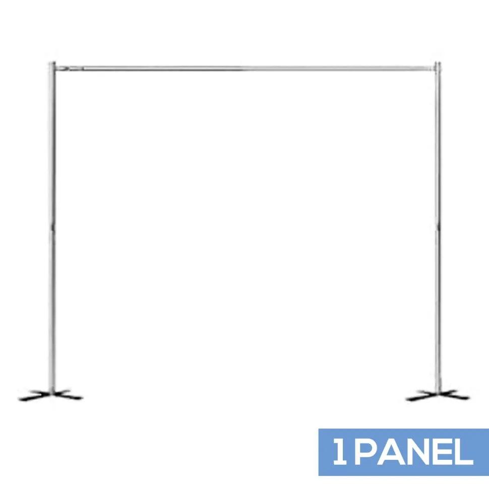 1-Panel Portable "Backdrop in a Box" w/ 8ft Break Apart Uprights & Cross Style Bases