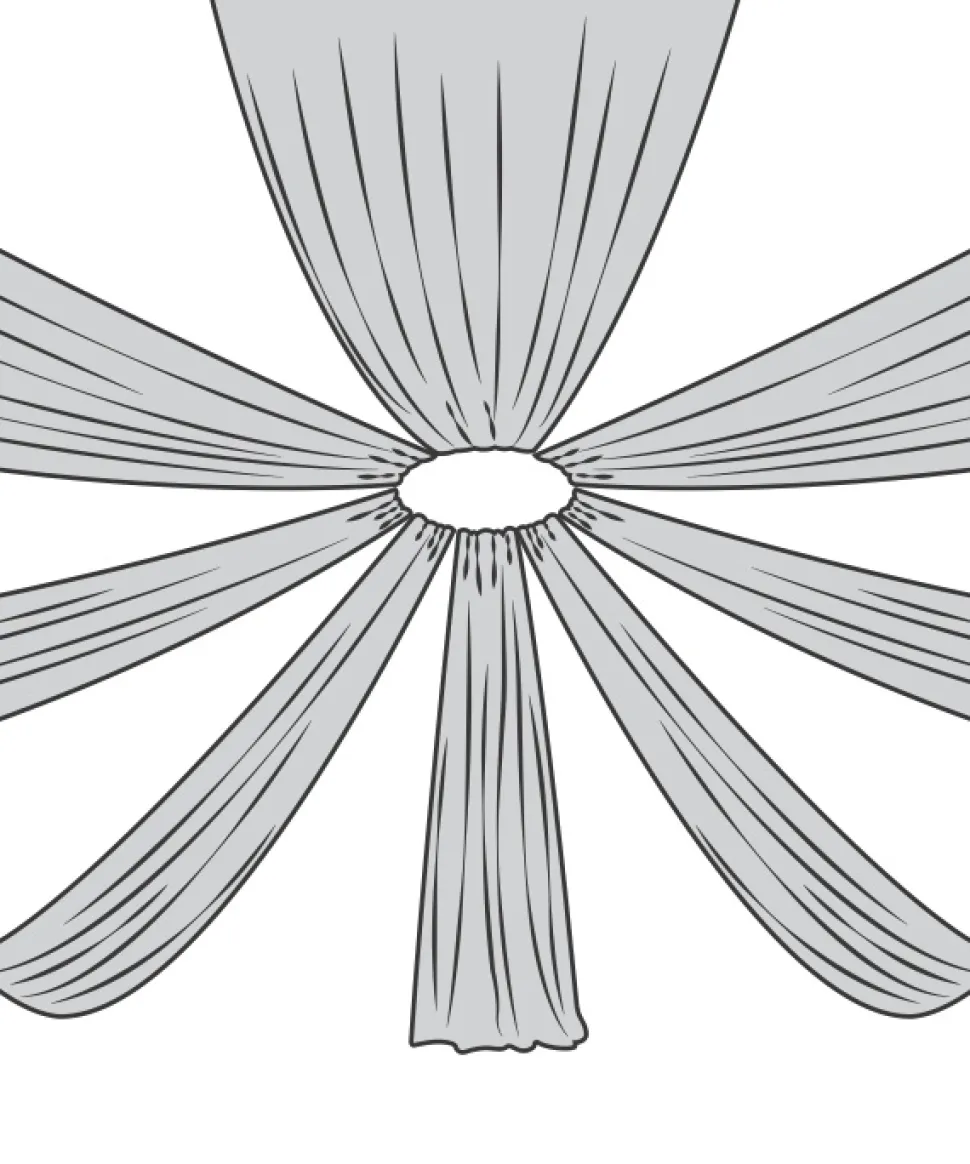 8-Panel Starburst 30ft Ceiling Draping Kit (62 Feet Wide)