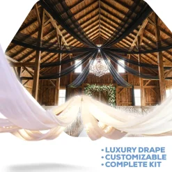 10-Panel Starburst 40ft Ceiling Draping Kit (82 Feet Wide)