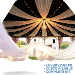 12-Panel Starburst 40ft Ceiling Draping Kit (82 Feet Wide)