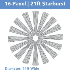 16-Panel Starburst 21ft Ceiling Draping Kit (44 Feet Wide)