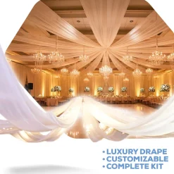 16-Panel Starburst 21ft Ceiling Draping Kit (44 Feet Wide)