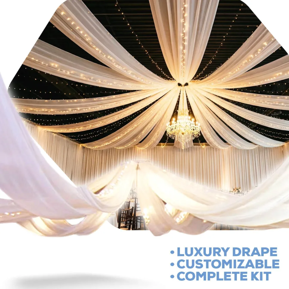 16-Panel Starburst 40ft Ceiling Draping Kit (82 Feet Wide)