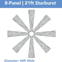 8-Panel Starburst 21ft Ceiling Draping Kit (44 Feet Wide)