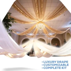 8-Panel Starburst 21ft Ceiling Draping Kit (44 Feet Wide)
