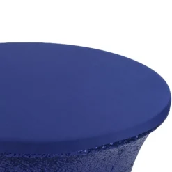 Perfect Fit Sequin Spandex Cocktail Table Cover 30"-32" Round - Navy Blue