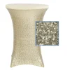 Perfect Fit Sequin Spandex Cocktail Table Cover 30"-32" Round - Champagne