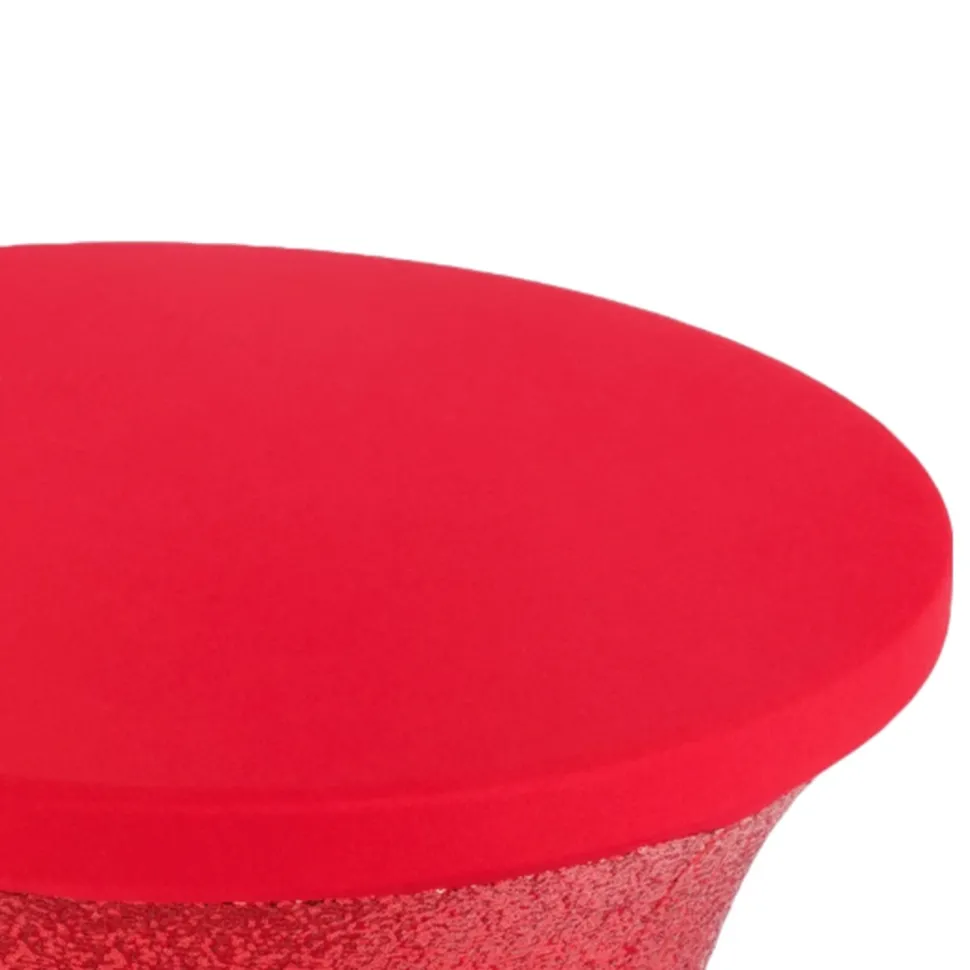 Perfect Fit Sequin Spandex Cocktail Table Cover 30"-32" Round - Red