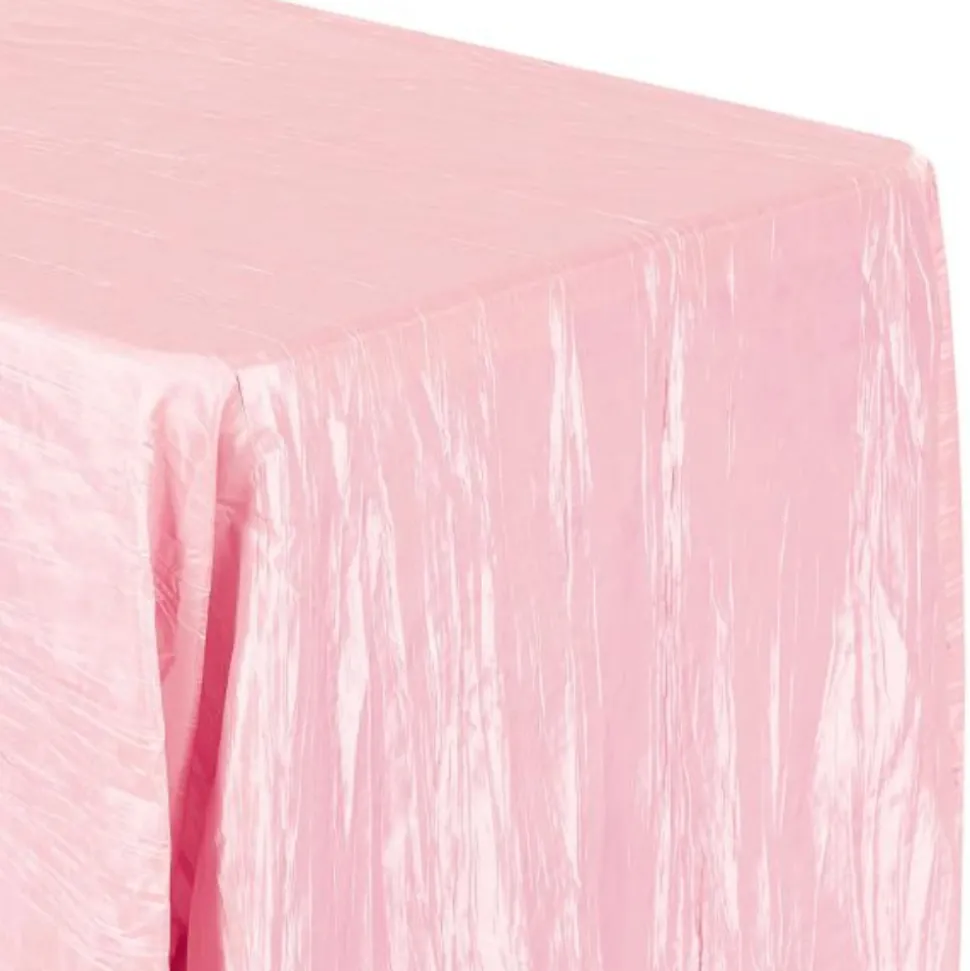 Pink Accordion Crushed Taffeta - Square/Round/Rectangular Table Topper/Overlay