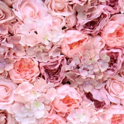 Pink & Blush Mixed Florals - Curtain Style Floral Wall - Easy Install! Select Size