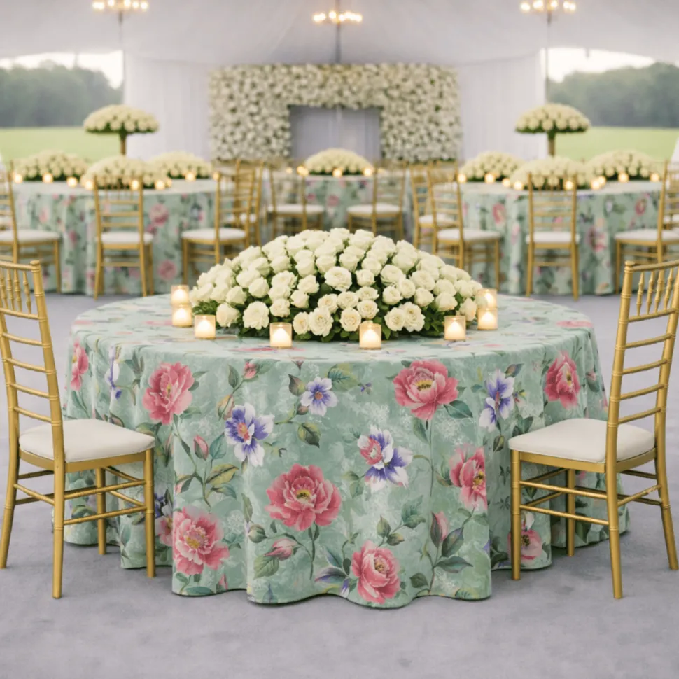Pink Livia Jacquard Tablecloth - Multiple Size Options