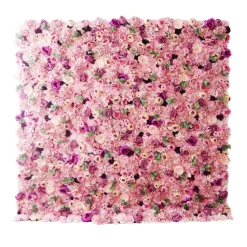 Pinks & Maroon Mixed Florals - Curtain Style Floral Wall - Easy Install! Select Size