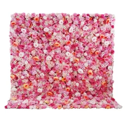 Pinks & White Mixed Florals - Curtain Style Floral Wall - Easy Install! Select Size