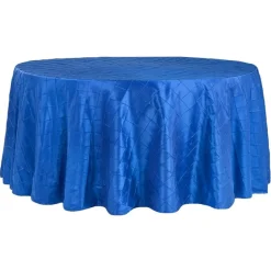 Pintuck Taffeta 120" Round Tablecloth - Royal Blue