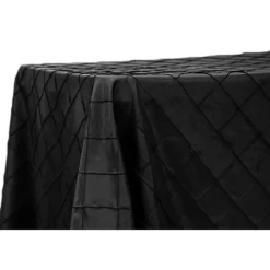 Pintuck Taffeta 90" x 132" Tablecloth - Black