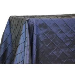 Pintuck Taffeta 90" x 132" Tablecloth - Navy Blue