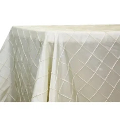 Pintuck Taffeta 90" x 156" Tablecloth - Ivory