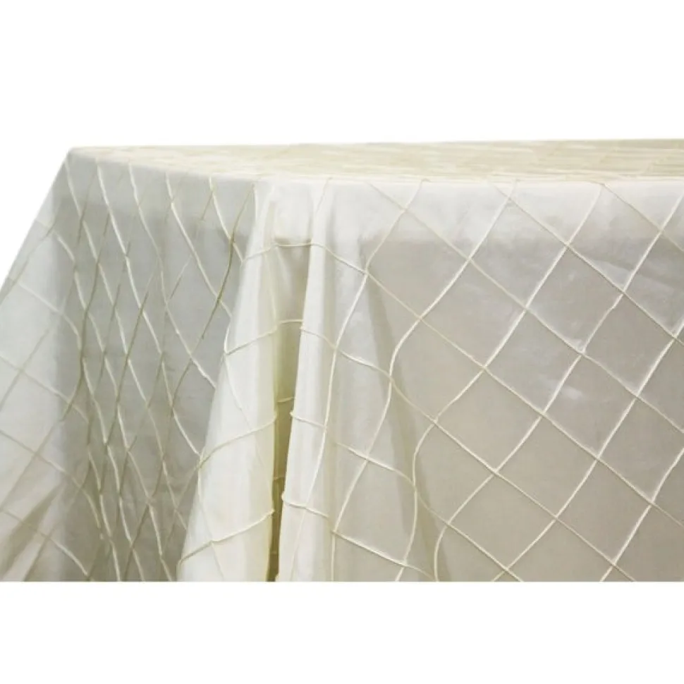Pintuck Taffeta 90" x 156" Tablecloth - Ivory