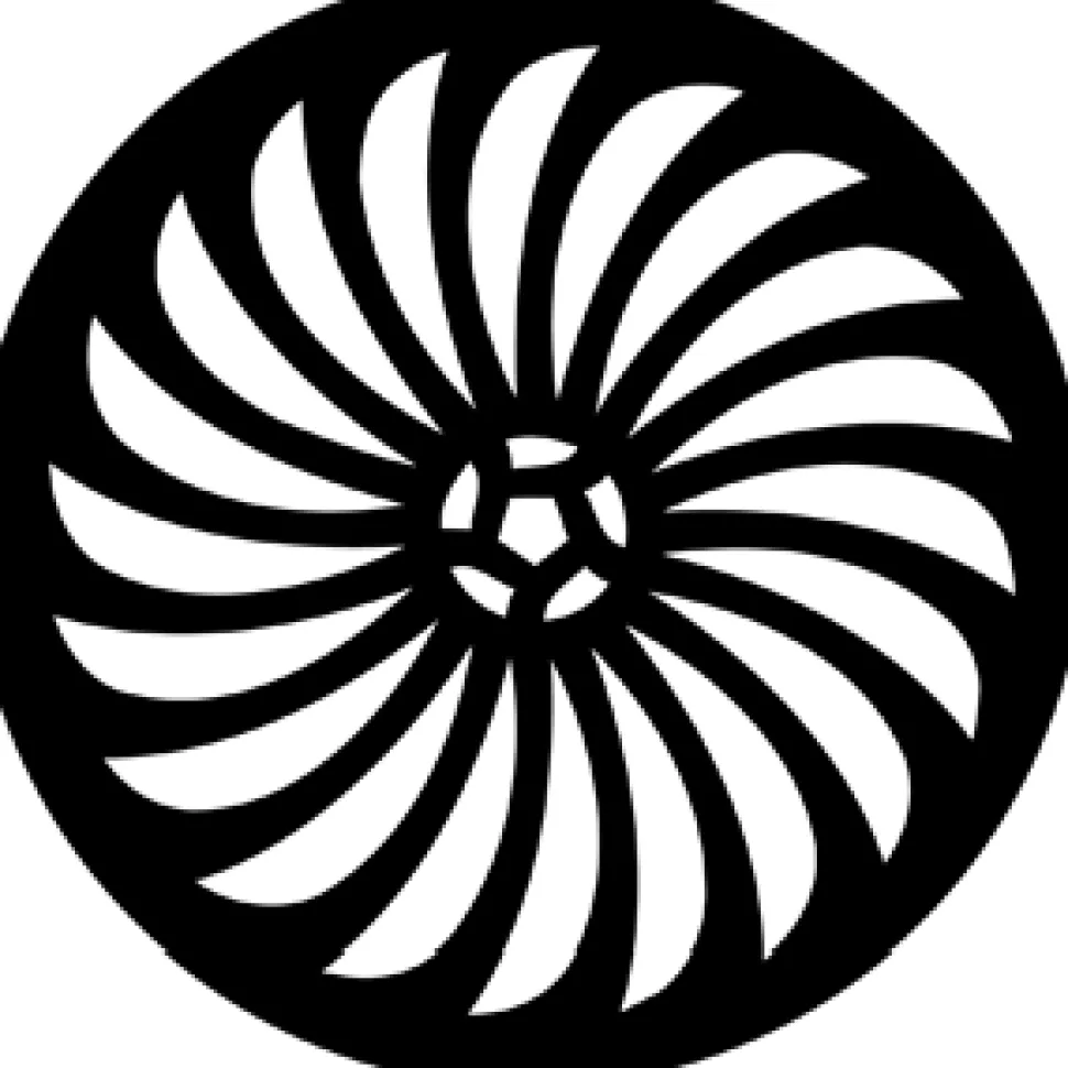 Pin Wheel - Stock Gobo for Gobo Light Projectors - Choose your size!