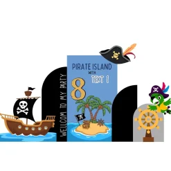 Pirate Island 1 Foam Core Birthday Backdrop Kit by PopScene™