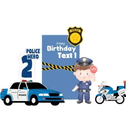 Police Hero Foam Core Birthday Backdrop Kit by PopScene™