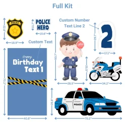 Police Hero Foam Core Birthday Backdrop Kit by PopScene™
