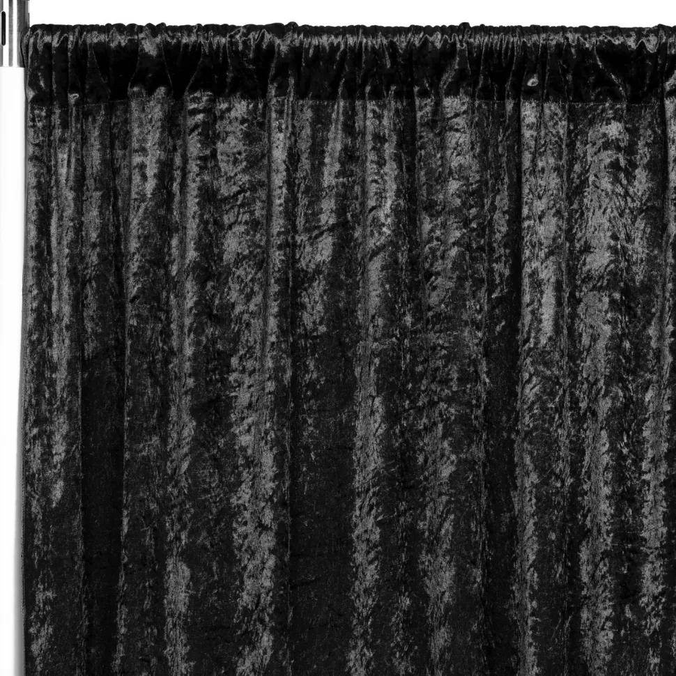 Premade Velvet Backdrop Curtain 12ft Long x 52in Wide in Black