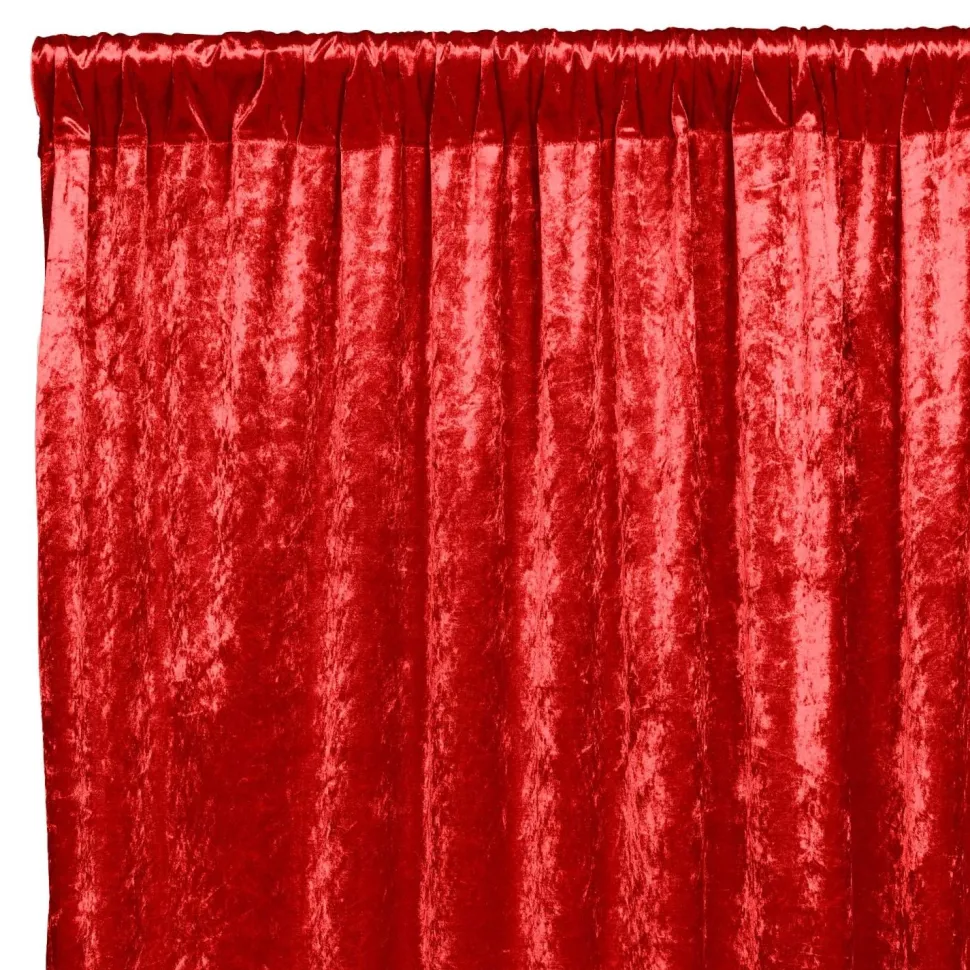 Premade Velvet Backdrop Curtain 8ft Long x 52in Wide in Red