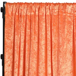 Premade Velvet Backdrop Curtain 10ft Long x 52in Wide in Orange