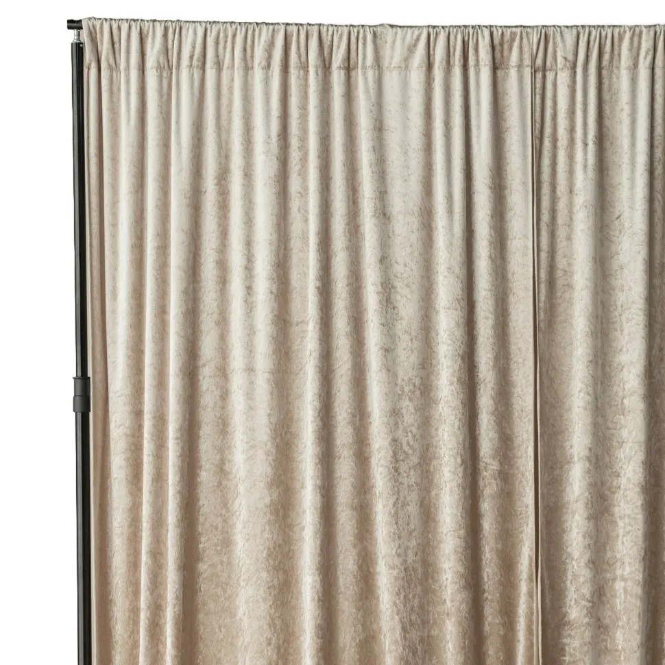 Premade Velvet Backdrop Curtain 10ft Long x 52in Wide in Taupe
