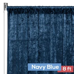 Premade Velvet Backdrop Curtain Panel - 8ft Long x 52in Wide - Navy Blue