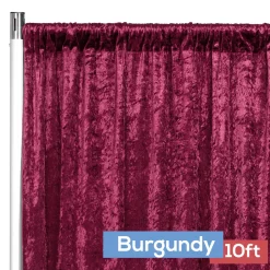 Premade Velvet Backdrop Curtain Panel - 10ft Long x 52in Wide - Burgundy