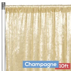 Premade Velvet Backdrop Curtain Panel - 10ft Long x 52in Wide - Champagne