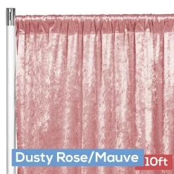 Premade Velvet Backdrop Curtain Panel - 10ft Long x 52in Wide - Dusty Rose/Mauve