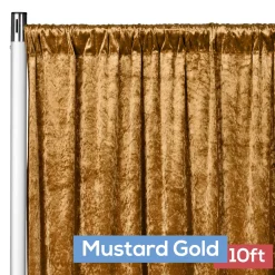 Premade Velvet Backdrop Curtain Panel - 10ft Long x 52in Wide - Mustard Gold