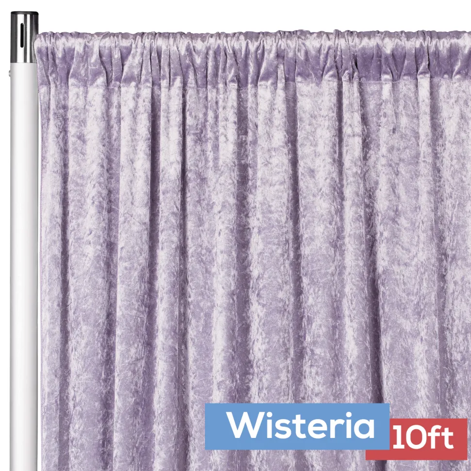 Premade Velvet Backdrop Curtain Panel - 10ft Long x 52in Wide - Wisteria