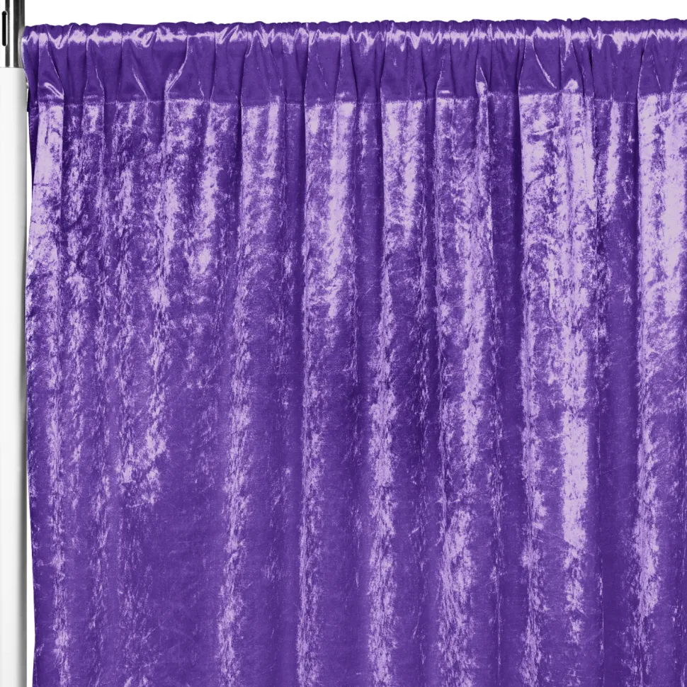 Premade Velvet Backdrop Curtain 8ft Long x 52in Wide in Purple