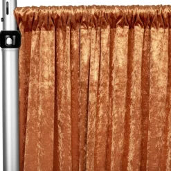 Premade Velvet Backdrop Curtain 18ft Long x 52in Wide in Rust
