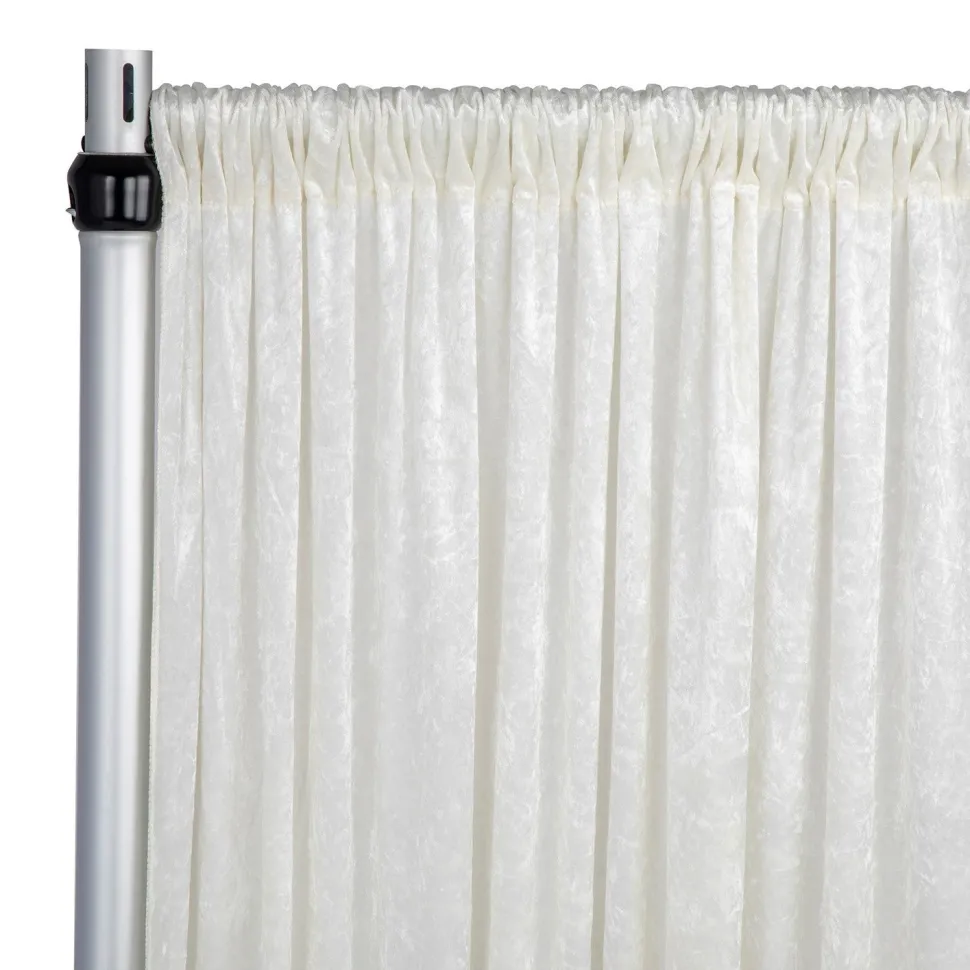 Premade Velvet Backdrop Curtain 16ft Long x 52in Wide in Ivory