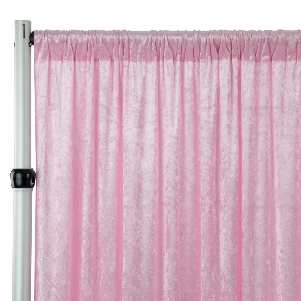 Premade Velvet Backdrop Curtain 16ft Long x 52in Wide in Pink