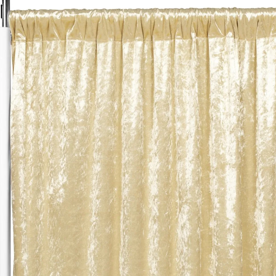 Premade Velvet Backdrop Curtain 14ft Long x 52in Wide in Champagne
