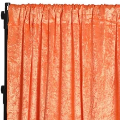 Premade Velvet Backdrop Curtain 14ft Long x 52in Wide in Orange