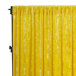 Premade Velvet Backdrop Curtain 12ft Long x 52in Wide in Canary Yellow