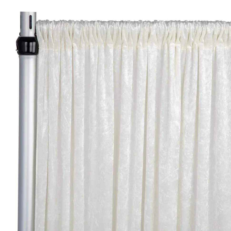 Premade Velvet Backdrop Curtain 12ft Long x 52in Wide in Ivory