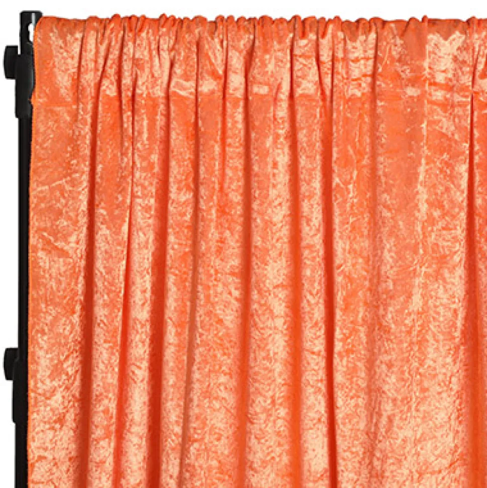 Premade Velvet Backdrop Curtain 12ft Long x 52in Wide in Orange