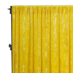Premade Velvet Backdrop Curtain 10ft Long x 52in Wide in Canary Yellow