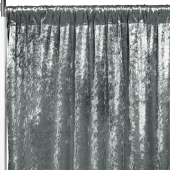 Premade Velvet Backdrop Curtain 8ft Long x 52in Wide in Charcoal