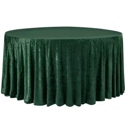 Premade Velvet Tablecloth - 132" Round - Emerald Green
