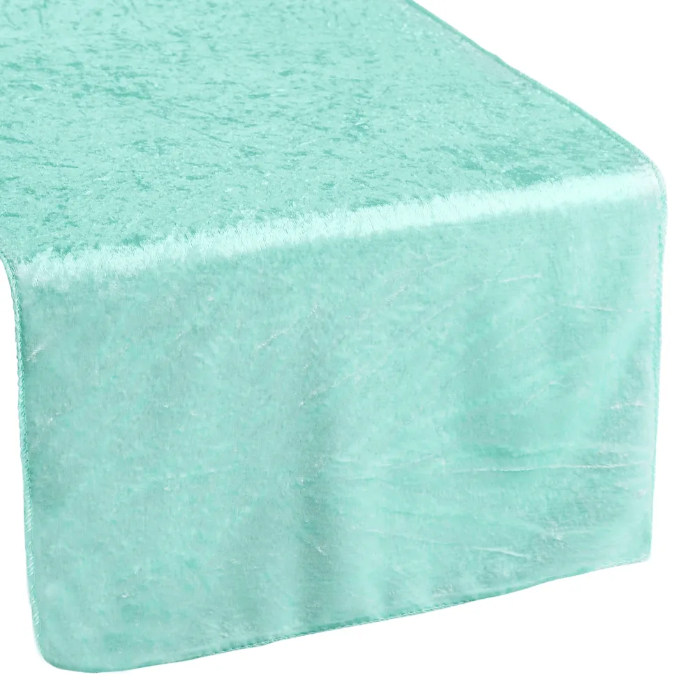 Premade Velvet Table Runner - Light Turquoise