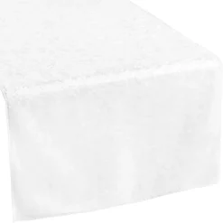 Premade Velvet Table Runner - White